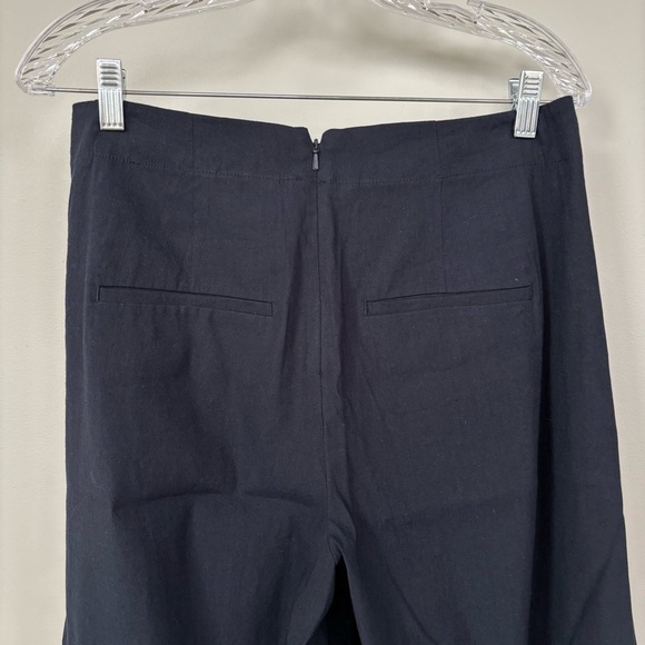 Vince Navy Blue Wide Leg Linen Blend Crop Pants Size 6 - Picture 5 of 7